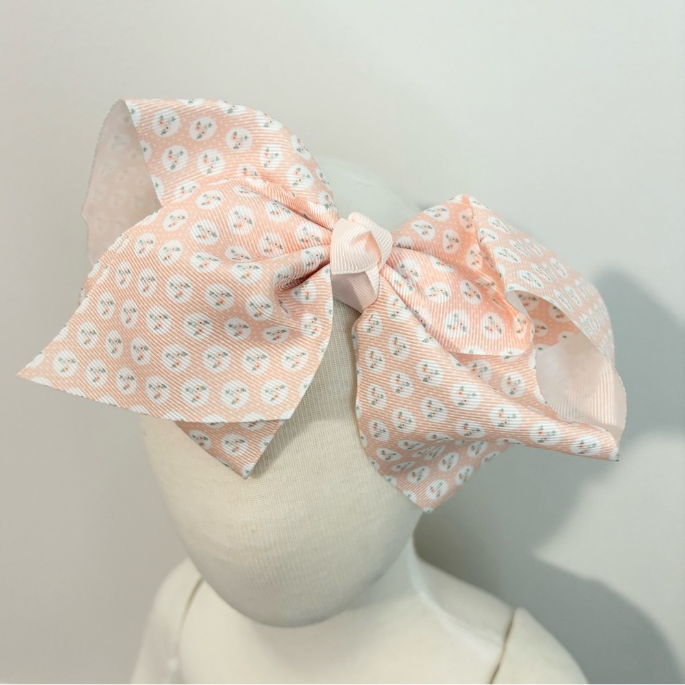 Pink 8” XL Grosgrain Bow/Alligator Clip